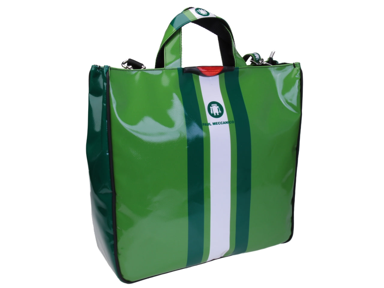 APPLE GREEN MAXI TOTE BAG. MODEL AIRSTONE MADE OF LORRY TARPAULIN.