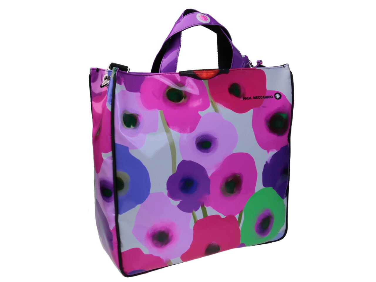 MAXI TOTE BAG FLORAL FANTASY. MODEL AIRSTONE MADE OF LORRY TARPAULIN.