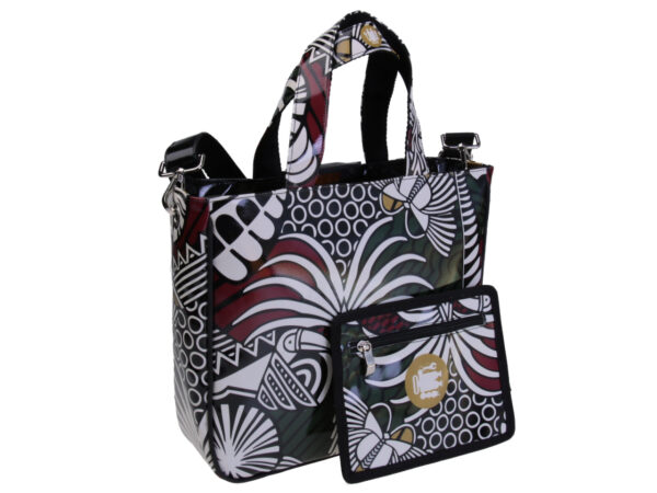 TOTE BAG FLORAL FANTASY. MODEL GLAM MADE OF LORRY TARPAULIN.