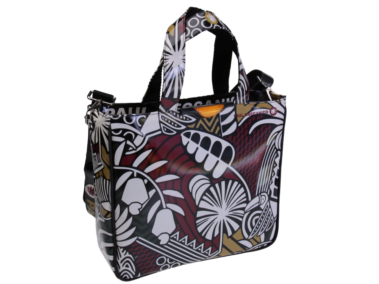 TOTE BAG FLORAL FANTASY. MODEL GLAM MADE OF LORRY TARPAULIN.