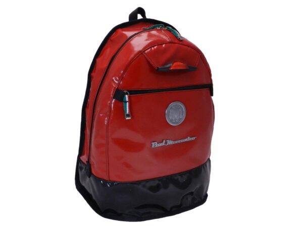 BLACK AND RED BACKPACK WITH METALLIC LOGO. SUPER MODEL MADE OF LORRY TARPAULIN. - Limited Edition Paul Meccanico