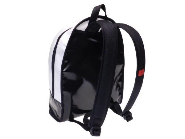 BLACK AND WHITE BACKPACK. SUPER MODEL MADE OF LORRY TARPAULIN. - Limited Edition Paul Meccanico