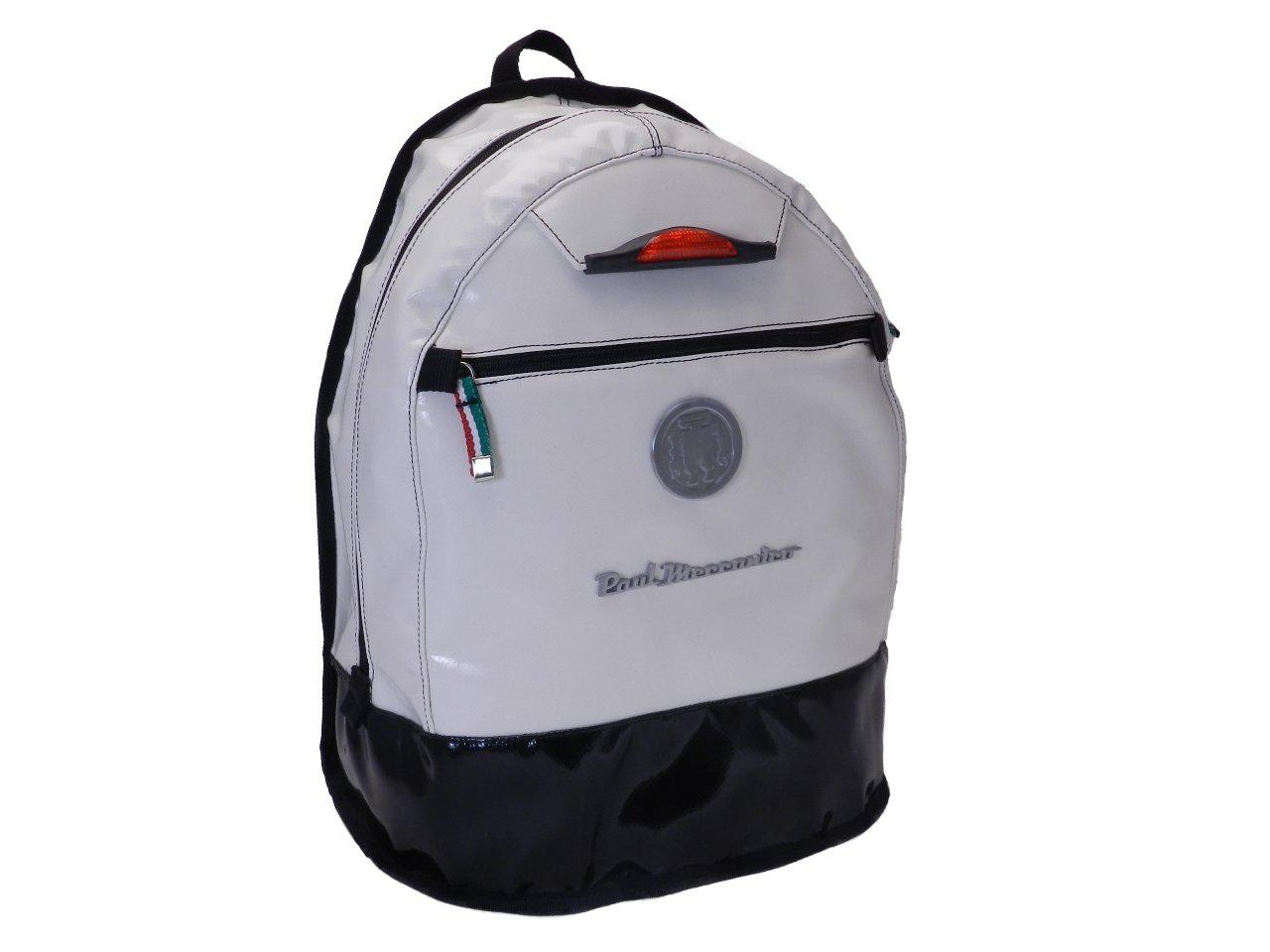 BLACK AND WHITE BACKPACK. SUPER MODEL MADE OF LORRY TARPAULIN. - Limited Edition Paul Meccanico