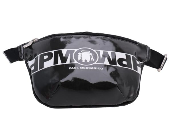 BLACK AND WHITE HIP BAG PAUL MECCANICO MADE OF LORRY TARPAULIN FLEX MODEL. - Limited Edition Paul Meccanico