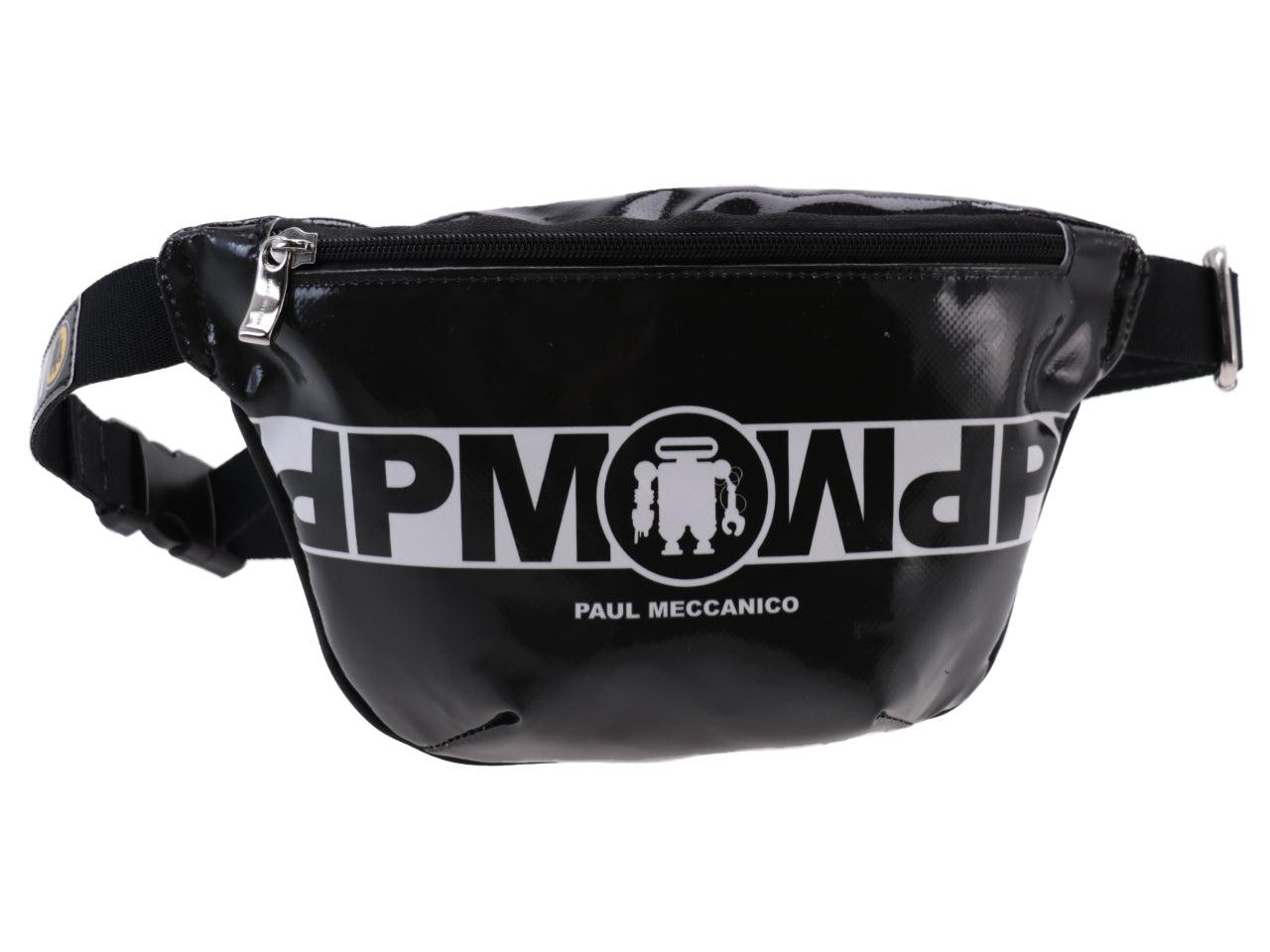 BLACK AND WHITE HIP BAG PAUL MECCANICO MADE OF LORRY TARPAULIN FLEX MODEL. - Limited Edition Paul Meccanico
