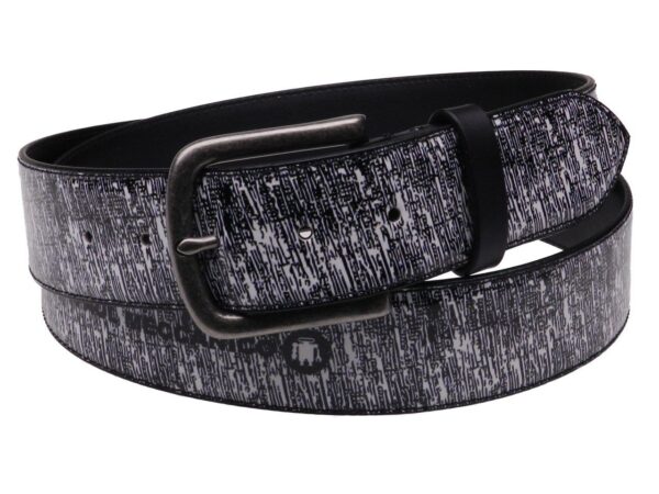 BLACK AND WHITE MAN'S BELT MADE OF LORRY TARPAULIN. - Paul Meccanico