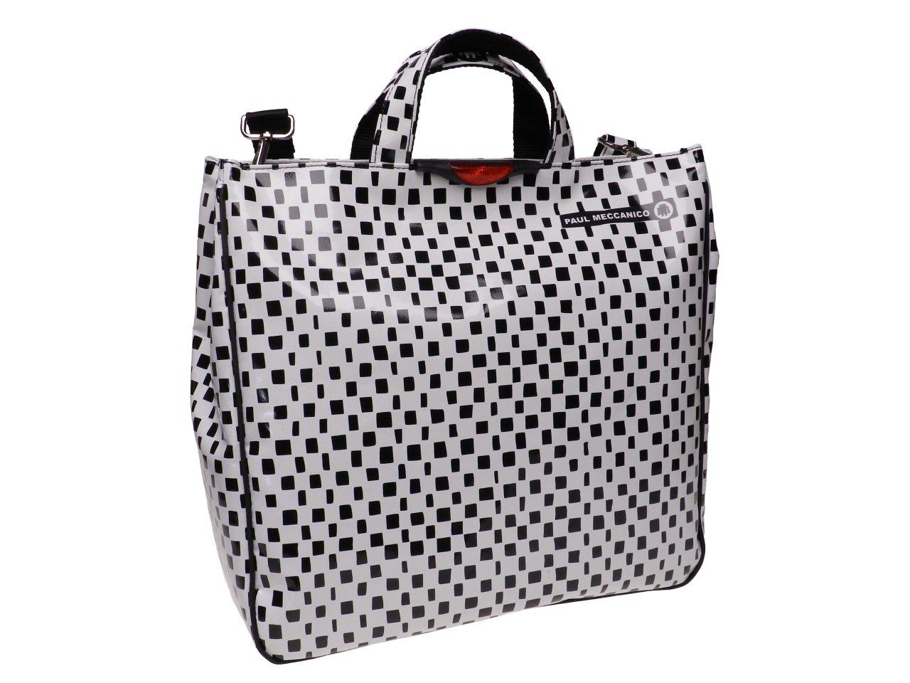 BLACK AND WHITE MAXI TOTE BAG. AIRSTONE MODEL MADE OF LORRY TARPAULIN. - Unique Pieces Paul Meccanico