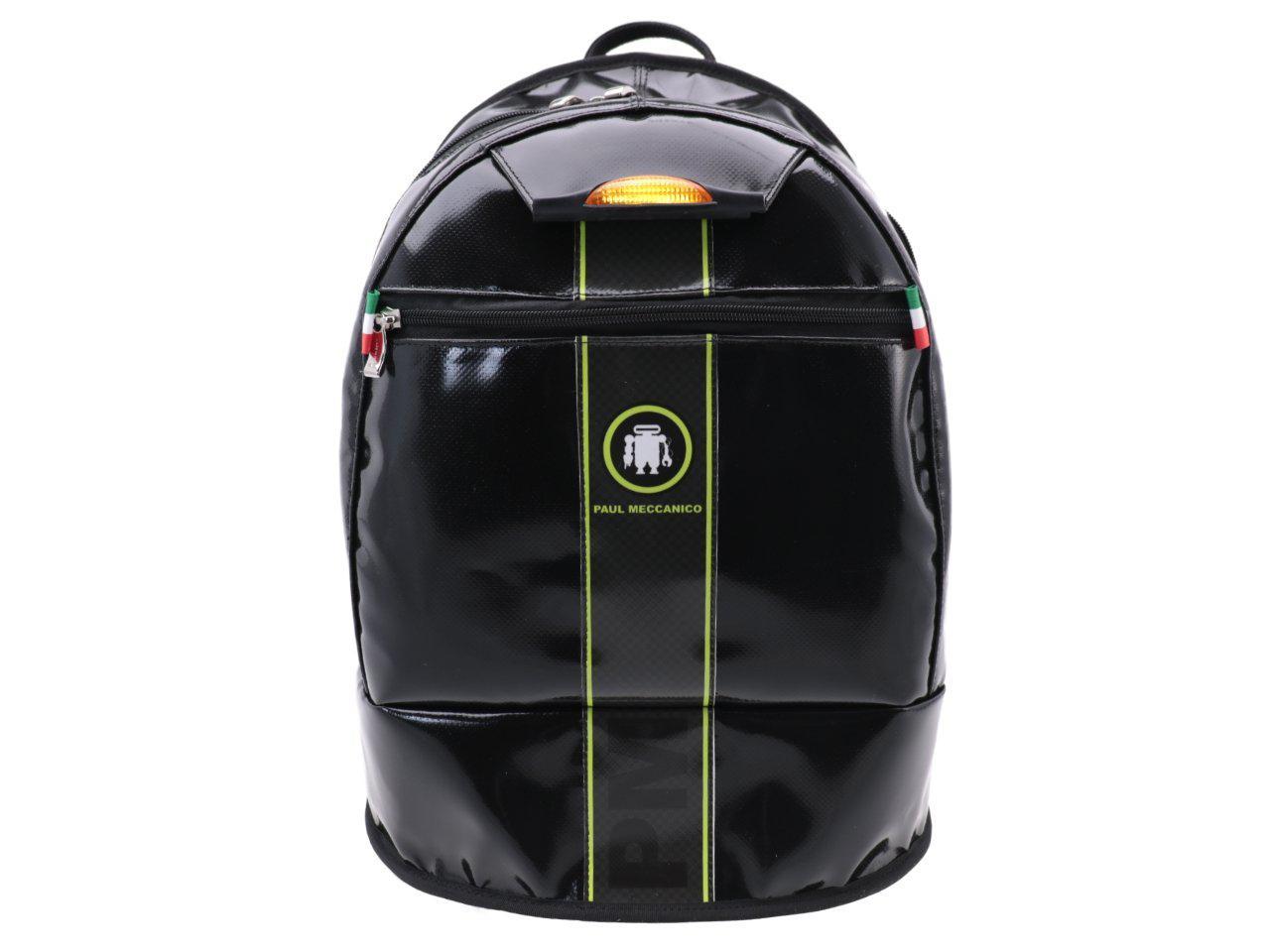BLACK BACKPACK PAUL MECCANICO. SUPER MODEL MADE OF LORRY TARPAULIN. - Limited Edition Paul Meccanico