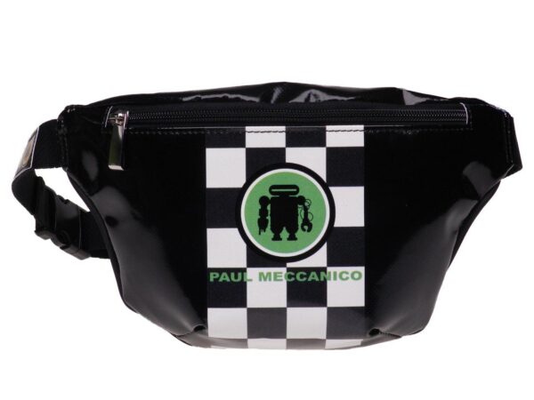 BLACK WAIST BAG GRAND PRIX STYLE. MODEL FLEX MADE OF LORRY TARPAULIN. - Limited Edition Paul Meccanico