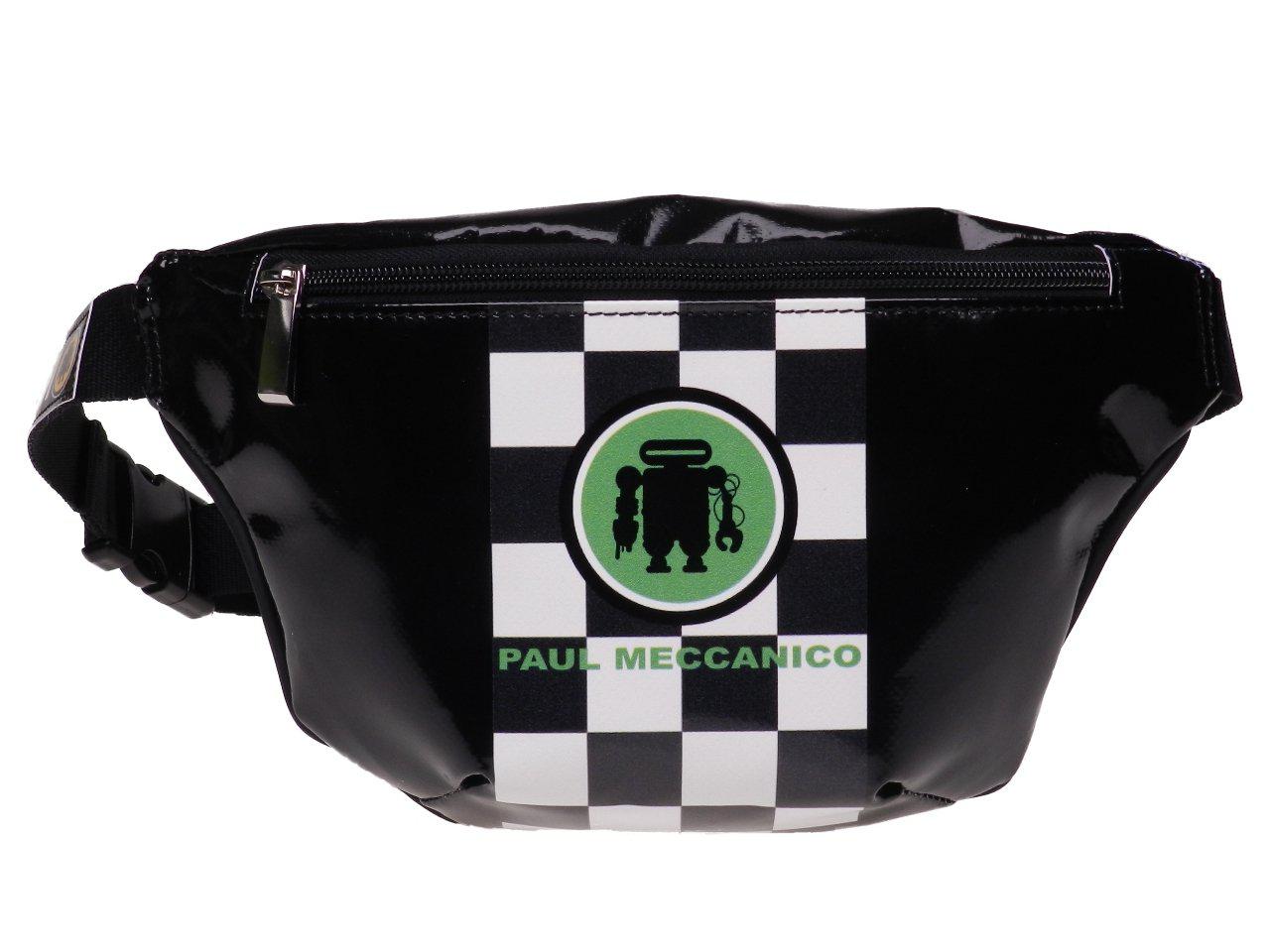 BLACK WAIST BAG GRAND PRIX STYLE. MODEL FLEX MADE OF LORRY TARPAULIN. - Limited Edition Paul Meccanico