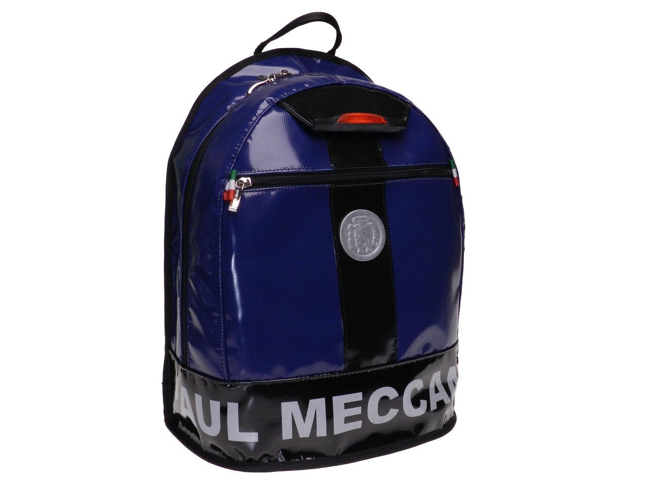 BLUE AND BLACK BACKPACK PAUL MECCANICO. SUPER MODEL MADE OF LORRY TARPAULIN. - Limited Edition Paul Meccanico