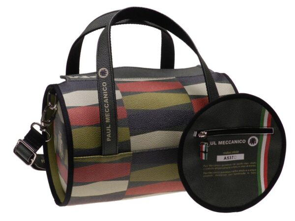 BOSTON BAG ANIMAL FREE FASHION PAUL MECCANICO GEOMETRIC FANTASY MULTICOLOR. - Paul Meccanico