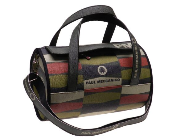 BOSTON BAG ANIMAL FREE FASHION PAUL MECCANICO GEOMETRIC FANTASY MULTICOLOR. - Paul Meccanico