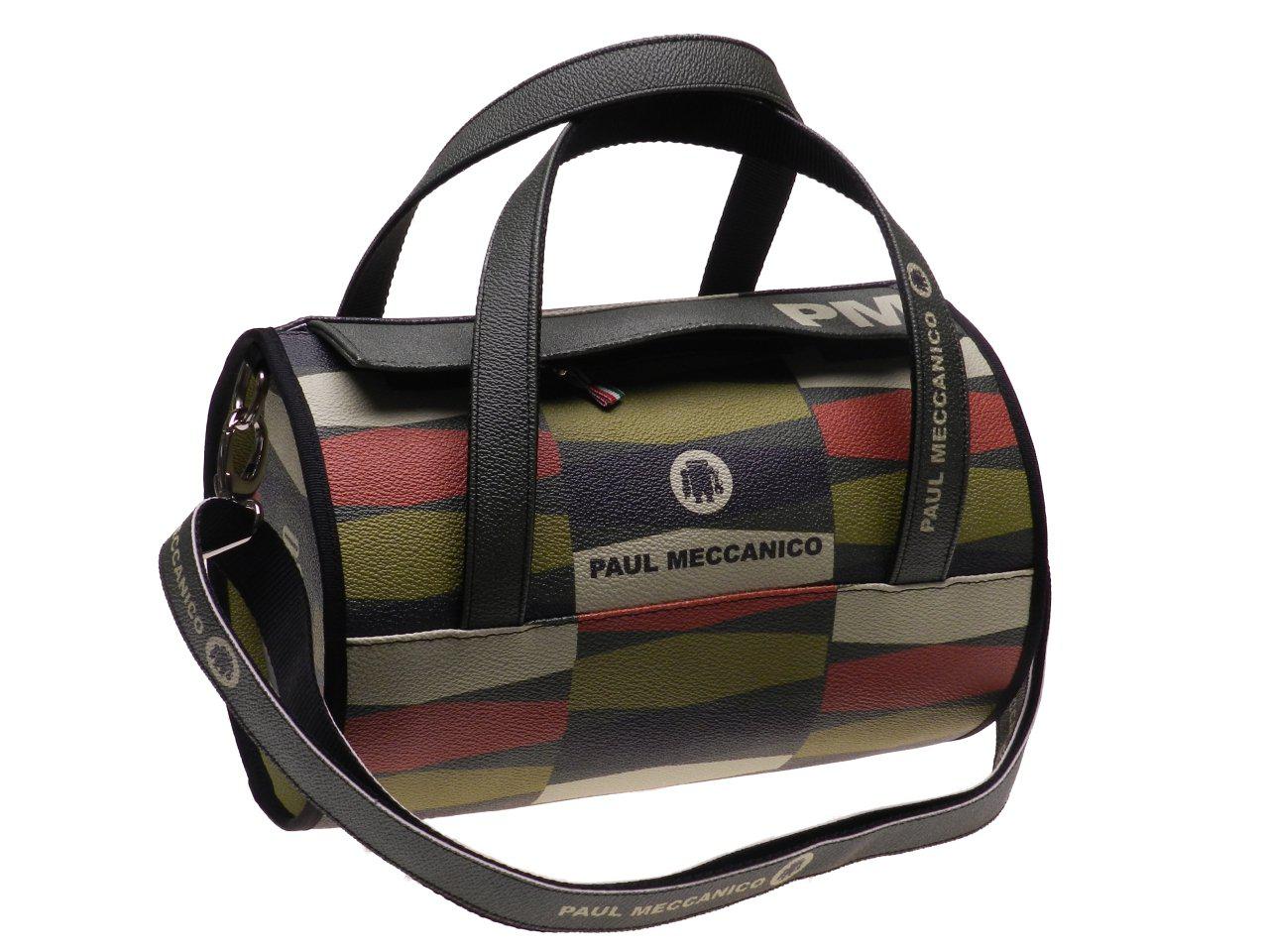 BOSTON BAG ANIMAL FREE FASHION PAUL MECCANICO GEOMETRIC FANTASY MULTICOLOR. - Paul Meccanico