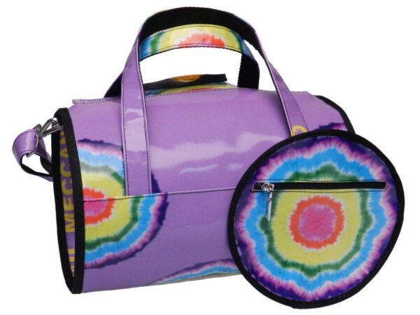 BOSTON BAG LILAC COLOUR TIE DYE FANTASY. MINI MODEL MADE OF LORRY TARPAULIN. - Unique Pieces Paul Meccanico
