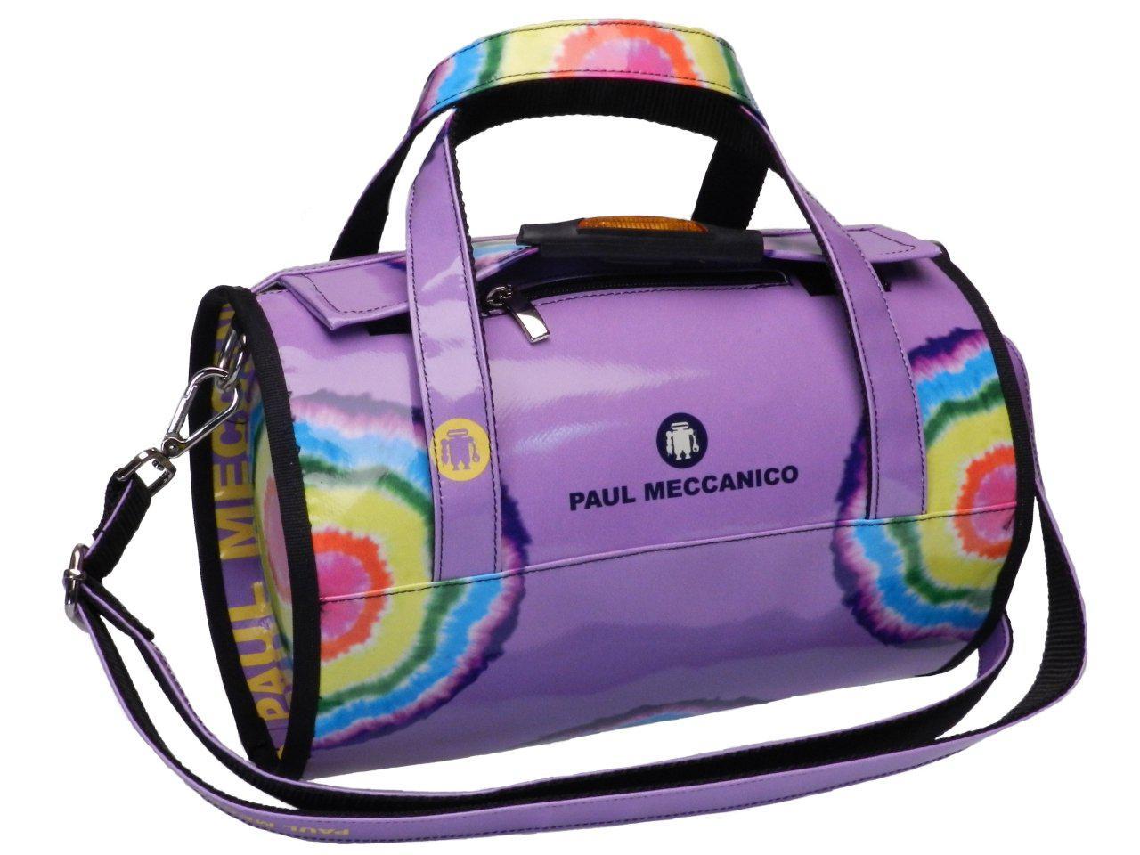BOSTON BAG LILAC COLOUR TIE DYE FANTASY. MINI MODEL MADE OF LORRY TARPAULIN. - Unique Pieces Paul Meccanico