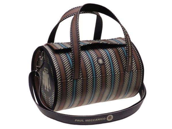 BOSTON BAG MINI MODEL MADE OF HAMMERED FAUX LEATHER ETHNIC FANTASY. - Unique Pieces Paul Meccanico