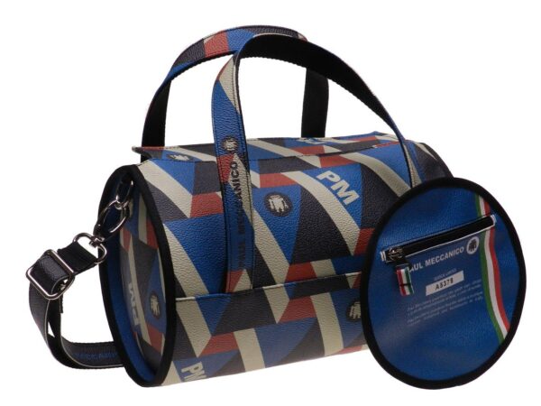 BOSTON BAG PAUL MECCANICO MADE OF HIGH QUALITY FAUX LEATHER GEOMETRIC FANTASY. - Paul Meccanico