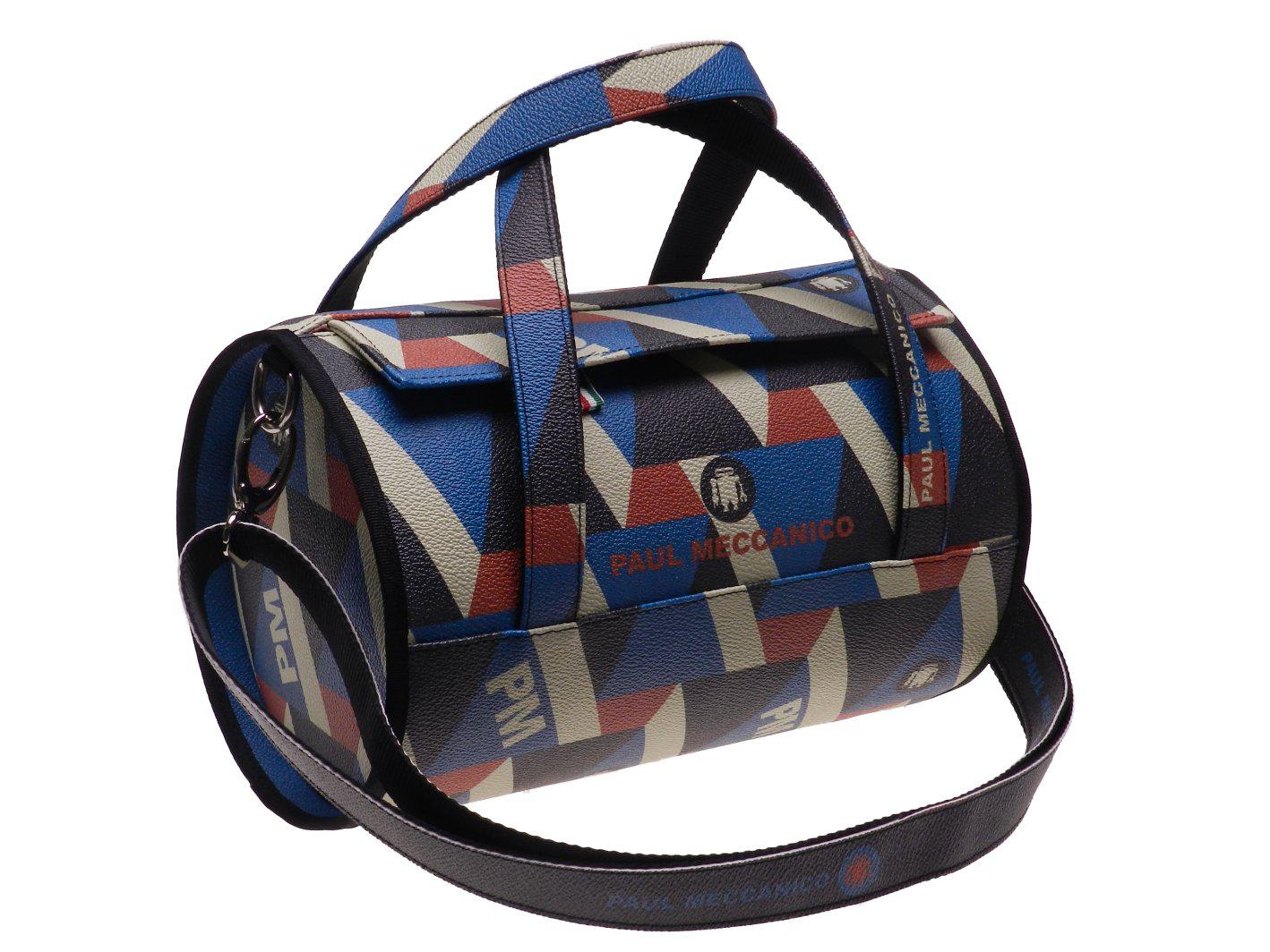 BOSTON BAG PAUL MECCANICO MADE OF HIGH QUALITY FAUX LEATHER GEOMETRIC FANTASY. - Paul Meccanico