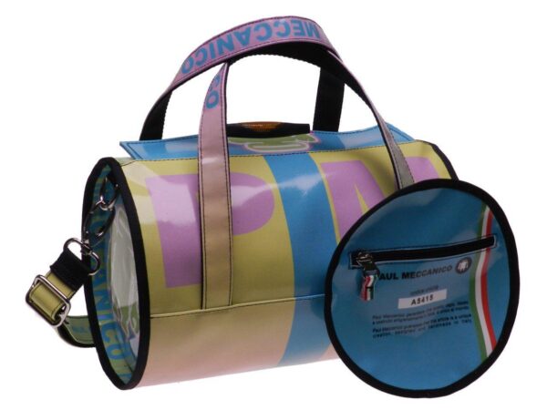 BOSTON BAG PAUL MECCANICO MADE OF LORRY TARPAULIN. MINI MODEL SHADED EFFECT. - Unique Pieces Paul Meccanico