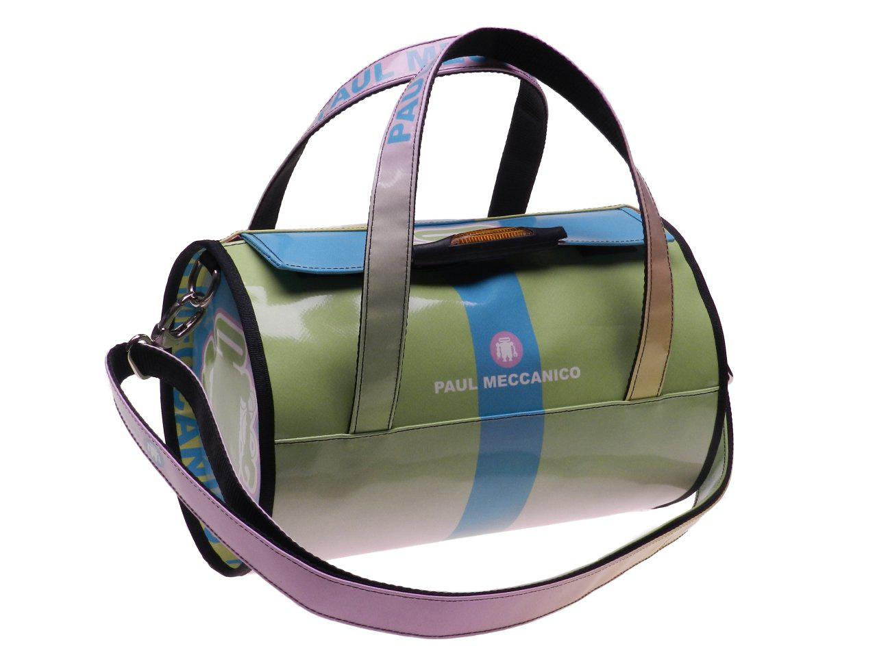 BOSTON BAG PAUL MECCANICO MADE OF LORRY TARPAULIN. MINI MODEL SHADED EFFECT. - Unique Pieces Paul Meccanico