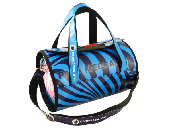 BOSTON BAG PAUL MECCANICO. MODEL MINI COLOUR LIGHT BLUE FANTASY OPTICAL. - Unique Pieces Paul Meccanico