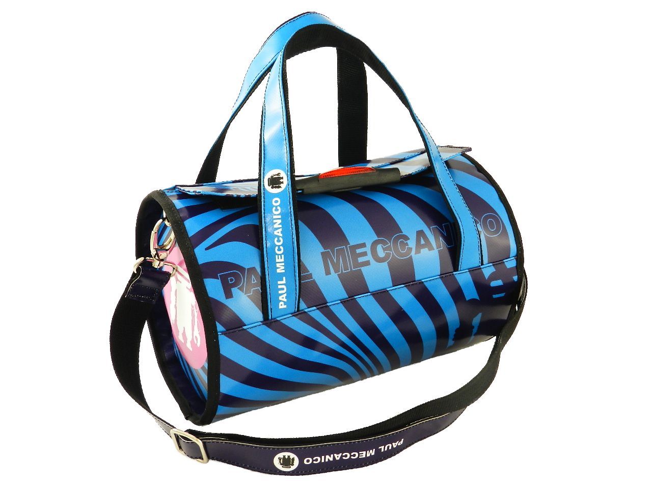 BOSTON BAG PAUL MECCANICO. MODEL MINI COLOUR LIGHT BLUE FANTASY OPTICAL. - Unique Pieces Paul Meccanico