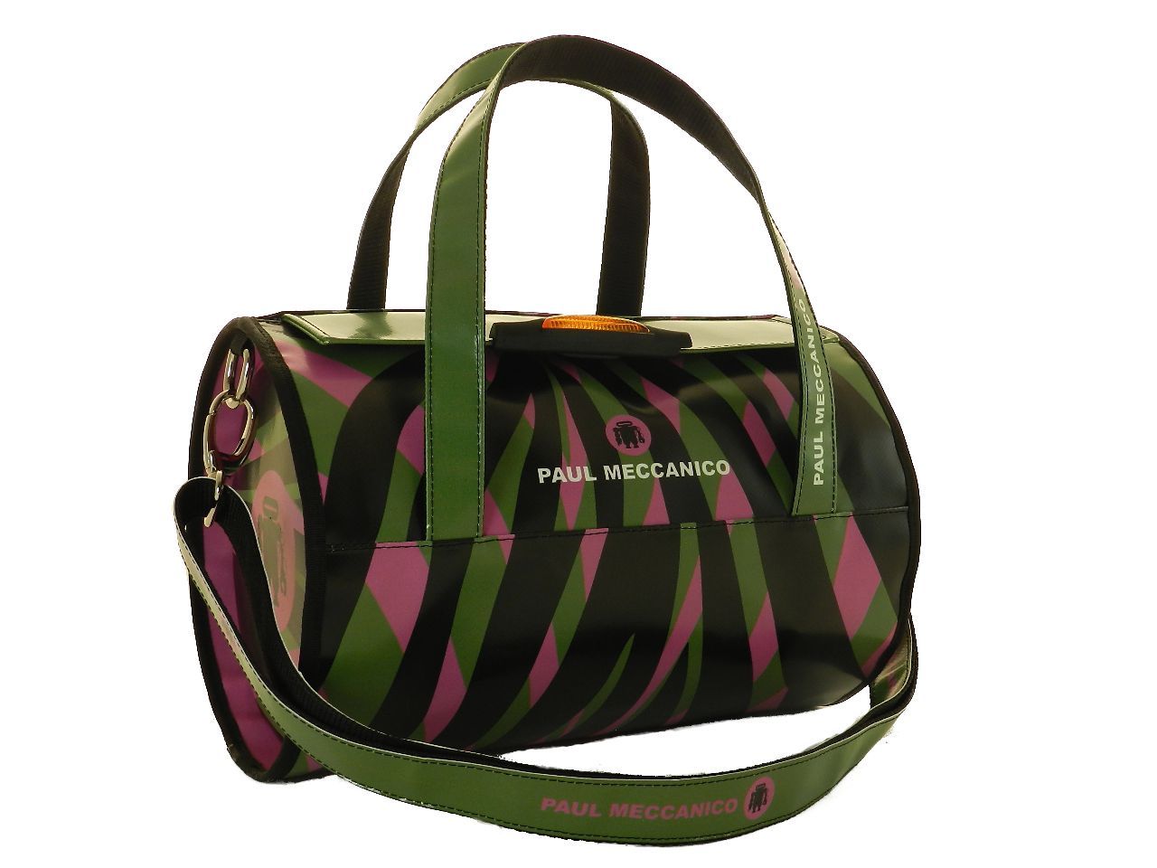 BOSTON BAG PAUL MECCANICO. MODEL MINI DARK GREEN COLOUR PALM FANTASY. - Unique Pieces Paul Meccanico