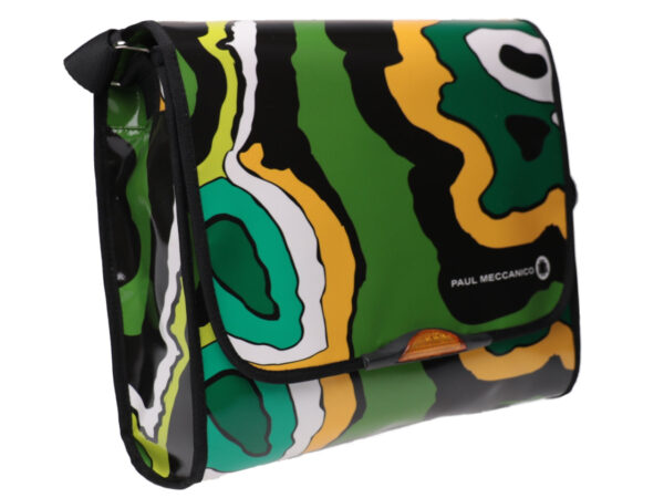MULTICOLOUR CROSSBODY BAG ABSTRACT FANTASY. MODEL BREAK MADE OF LORRY TARPAULIN. - Unique Pieces Paul Meccanico