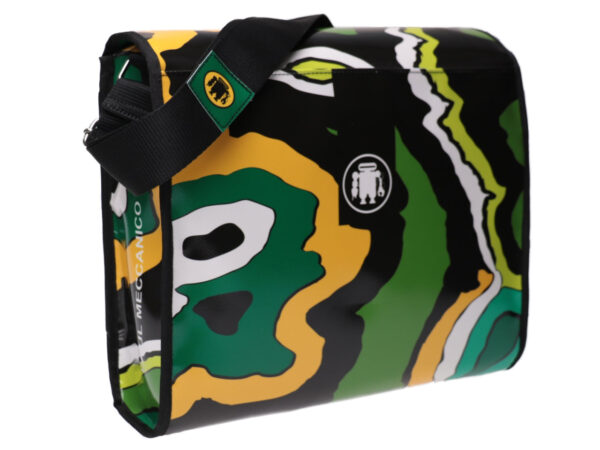 MULTICOLOUR CROSSBODY BAG ABSTRACT FANTASY. MODEL BREAK MADE OF LORRY TARPAULIN. - Unique Pieces Paul Meccanico