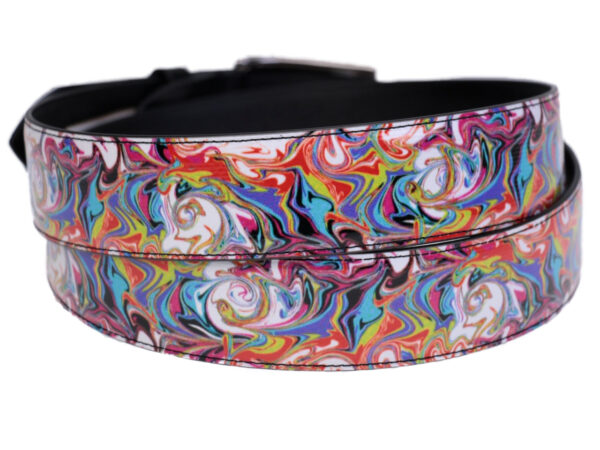 MEN'S BELT MULTICOLOR CAMOUFLAGE FANTASY MADE OF LORRY TARPAULIN. - Unique Pieces Paul Meccanico