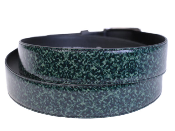 GREEN MEN'S BELT CAMOUFLAGE FANTASY MADE OF LORRY TARPAULIN. - Unique Pieces Paul Meccanico