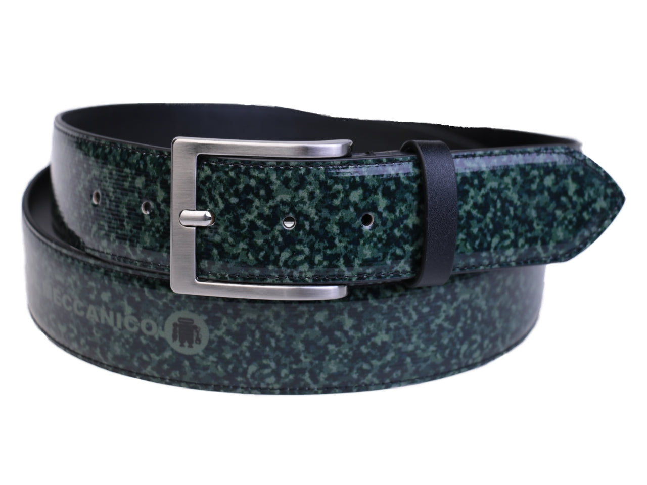 GREEN MEN'S BELT CAMOUFLAGE FANTASY MADE OF LORRY TARPAULIN. - Unique Pieces Paul Meccanico
