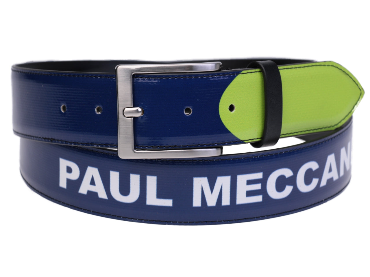 BLUE MEN'S BELT MADE OF LORRY TARPAULIN. - Unique Pieces Paul Meccanico