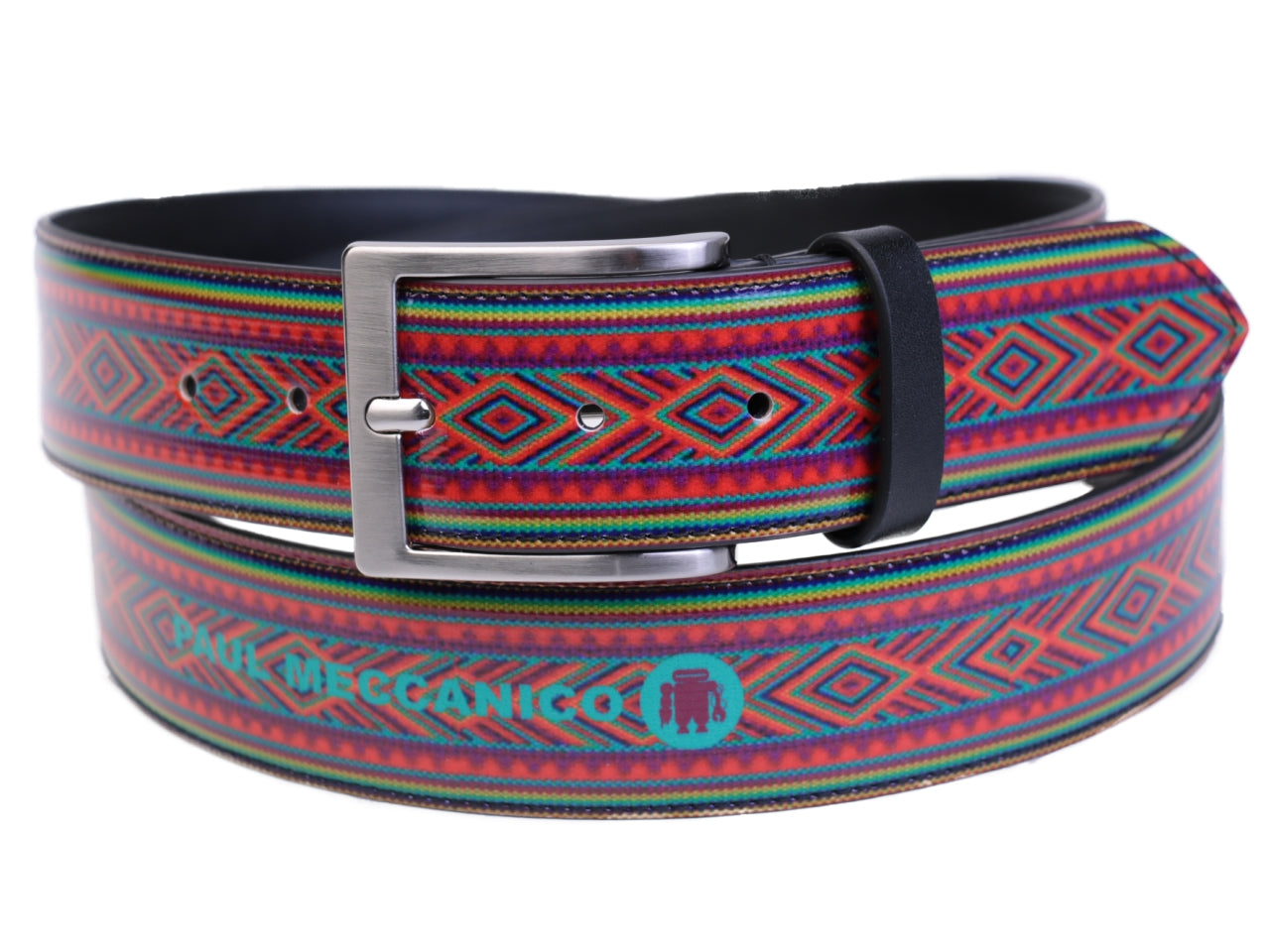 MEN'S BELT PERUVIAN FANTASY MADE OF LORRY TARPAULIN. - Unique Pieces Paul Meccanico
