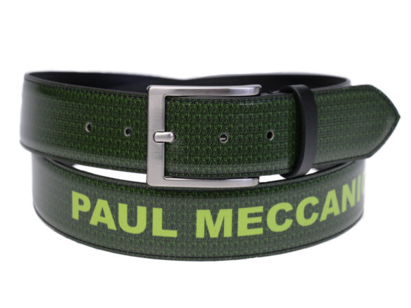 GREEN MEN'S BELT MADE OF LORRY TARPAULIN. - Unique Pieces Paul Meccanico