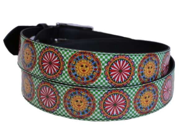 GREEN MEN'S BELT SICILIAN STYLE MADE OF LORRY TARPAULIN. - Unique Pieces Paul Meccanico