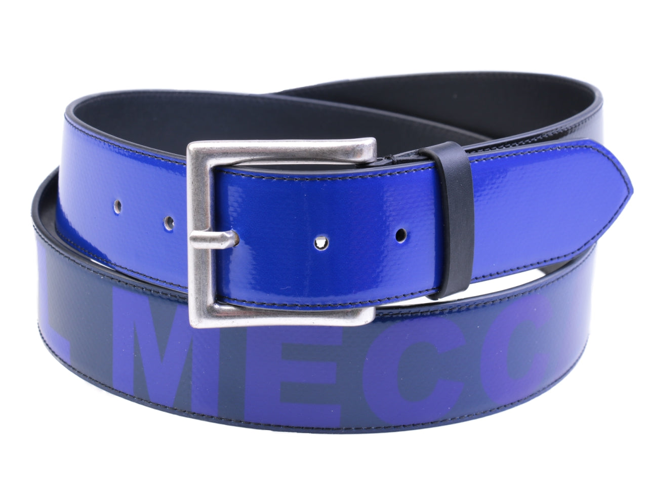 BLUE MEN'S BELT MADE OF LORRY TARPAULIN. - Unique Pieces Paul Meccanico