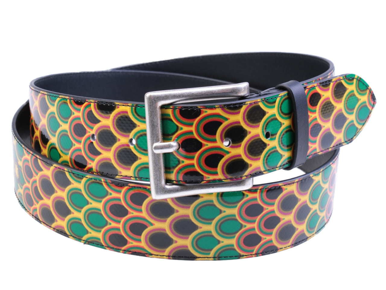 ...MULTICOLOR MEN'S BELT WITH AFRO FANTASY MADE OF LORRY TARPAULIN. - Unique Pieces Paul Meccanico