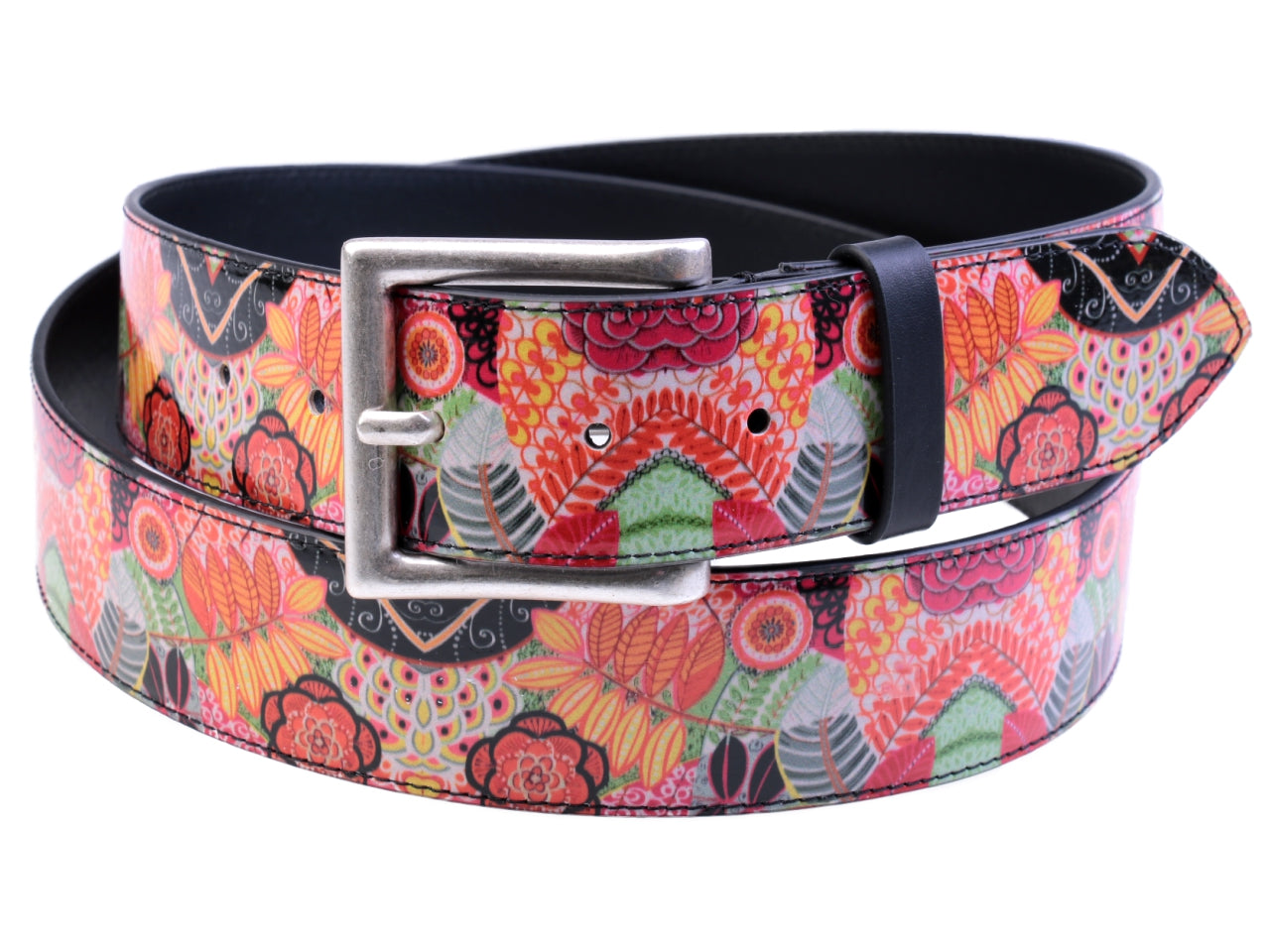 ...MEN'S BELT FLORAL FANTASY MADE OF LORRY TARPAULIN. - Unique Pieces Paul Meccanico