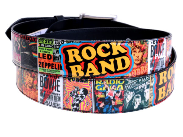 MEN'S BELT "ROCK BAND" MADE OF LORRY TARPAULIN. - Unique Pieces Paul Meccanico
