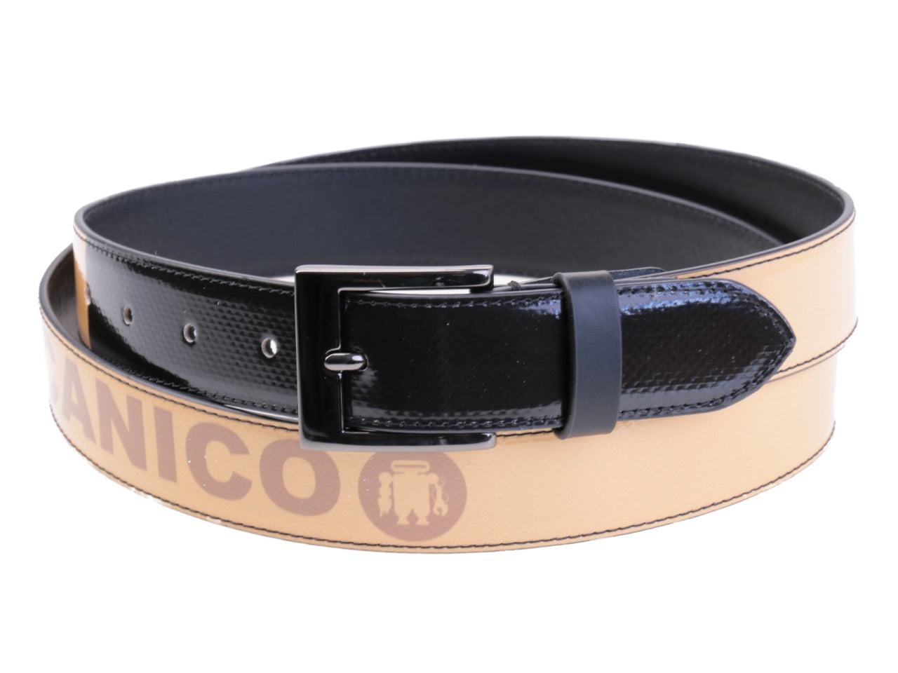 BEIGE WOMEN'S BELT MADE OF LORRY TARPAULIN.