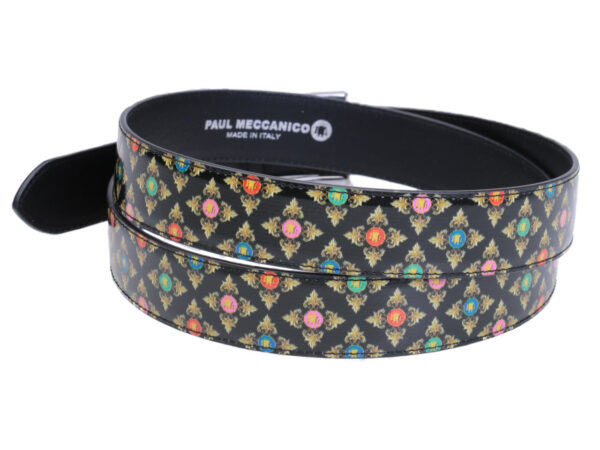 BLACK WOMEN'S BELT WITH LIBERTY FANTASY MADE OF LORRY TARPAULIN. - Unique Pieces Paul Meccanico