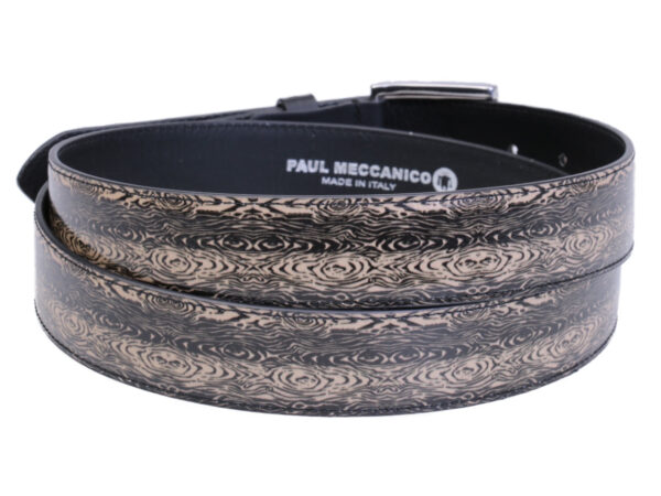 BROWN AND BLACK WOMEN'S BELT ANIMALIER FANTASY MADE OF LORRY TARPAULIN. - Unique Pieces Paul Meccanico