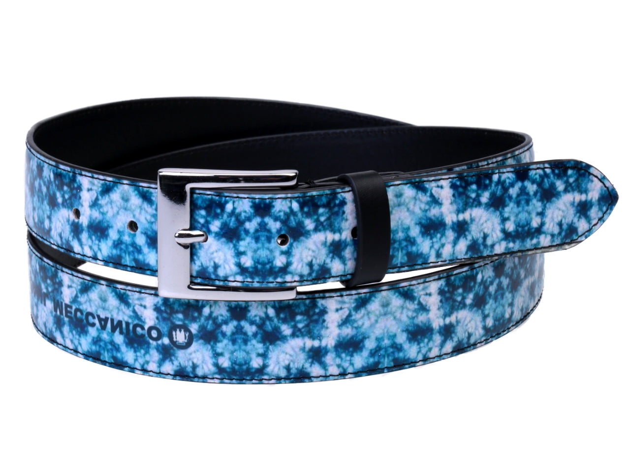 LIGHT BLUE WOMEN'S BELT WITH TIE DYE FANTASY MADE OF LORRY TARPAULIN. - Unique Pieces Paul Meccanico