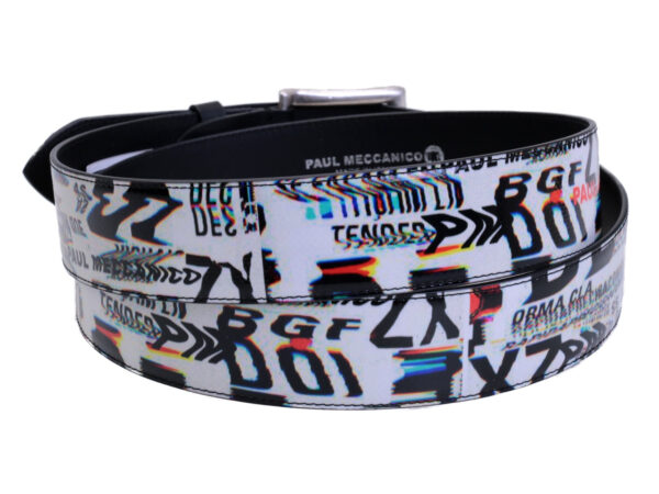 OFF WHITE MEN'S BELT "NO SIGNAL" MADE OF LORRY TARPAULIN. - Unique Pieces Paul Meccanico