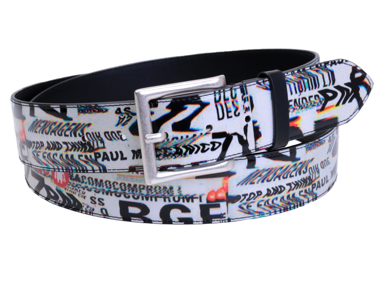 OFF WHITE MEN'S BELT "NO SIGNAL" MADE OF LORRY TARPAULIN. - Unique Pieces Paul Meccanico