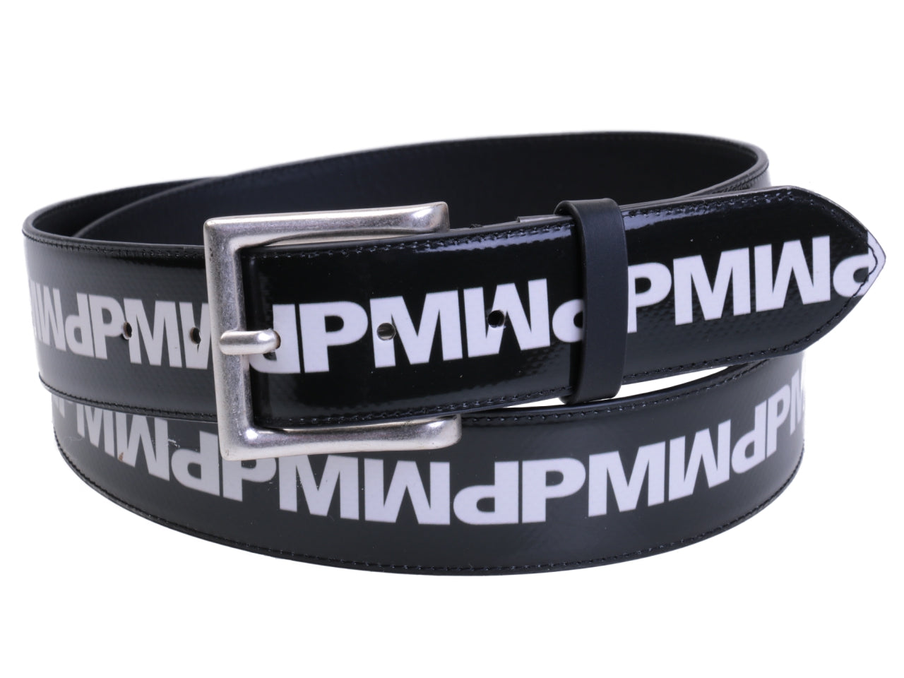BLACK AND WHITE MEN'S BELT LETTER FANTASY MADE OF LORRY TARPAULIN. - Unique Pieces Paul Meccanico