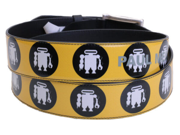 YELLOW MEN'S BELT MADE OF LORRY TARPAULIN. - Unique Pieces Paul Meccanico