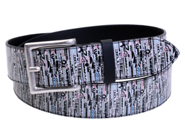 GREY MEN'S BELT MADE OF LORRY TARPAULIN. - Unique Pieces Paul Meccanico